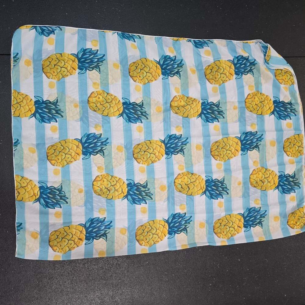 Blue and White Striped Pineapple scarf